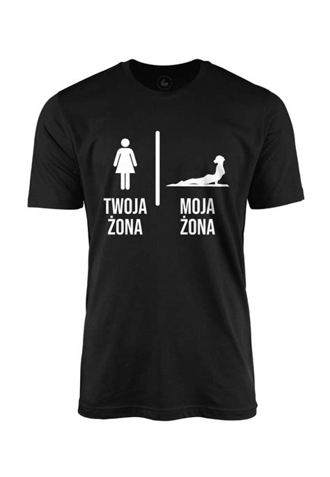 Koszulka męska Twoja żona vs Moja żona Joga