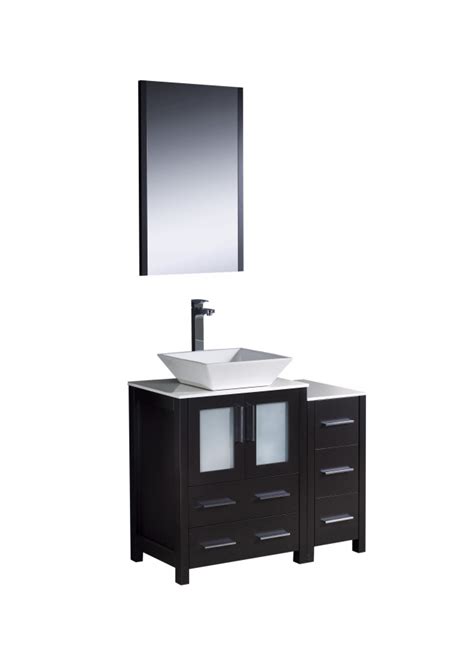Vessel sinks do take up more counterspace, however you'll have extra storage space to work with as. 36 Inch Vessel Sink Bathroom Vanity in Espresso ...