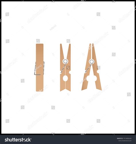 Clothespins Flat Icon Vector Illustration Stock Vector Royalty Free