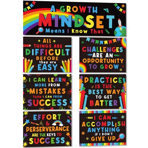 Buy Pieces Growth Mindset Bulletin Board Posters For Classroom