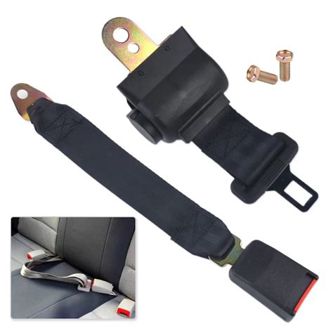 Beler New 2 Point Retractable Seat Safety Lap Belt Strap Buckle