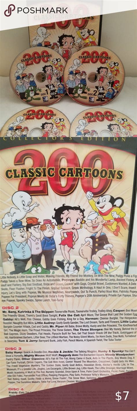 200 Classic Cartoons Dvd 4 Disc Set Classic Cartoons Cartoon Classic