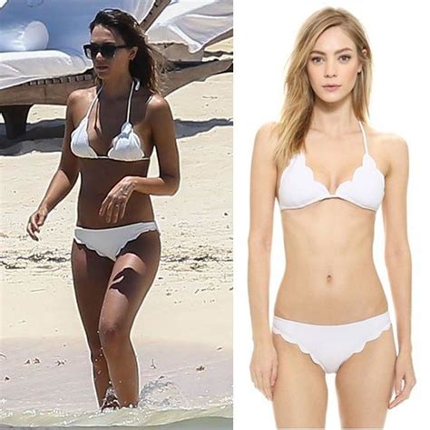 Steal This Look Jessica Albas White Scalloped Bikini Shop Girl Daily