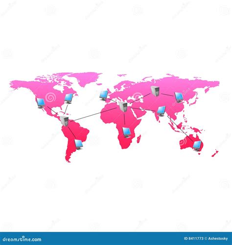 World Wide Web Map Stock Vector Illustration Of Laptop 8411773