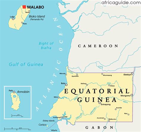 Official web sites of guinea, the capital of guinea, art, culture a virtual guide to guinea, a developing country in the tropical southwestern part of west africa at the atlantic ocean. Equatorial Guinea Travel Guide and Country Information