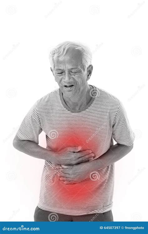 Sick Old Man Suffering From Diarrhea Indigestive Problem Stock Image