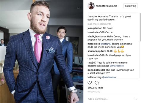 conor mcgregor s still soaking in his epic floyd mayweather face off the suit says f k you
