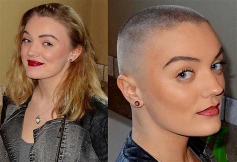 Before Or After Shaved Head Women Short Hair Styles Hair Beauty