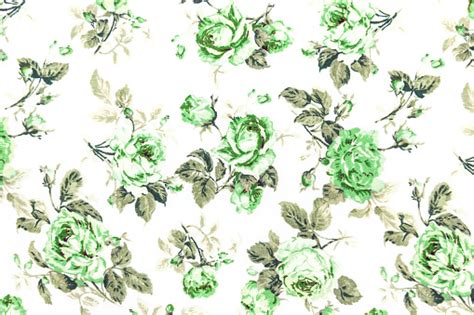 Green Rose Fabric Background Fragment Of Colorful Retro Tapestr Stock
