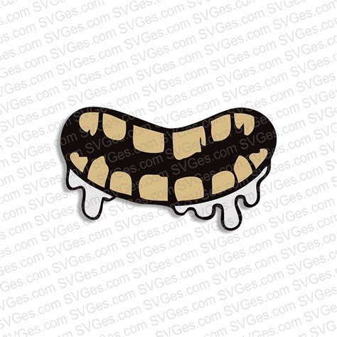 Zombie Mouth Svg Png Digital Cut Files Etsy