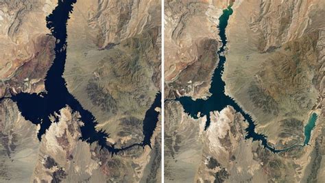 Dramatic Satellite Images Show How Much Water Levels In Lake Mead Have