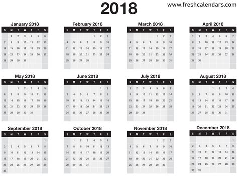 Printable Calendar Year On One Page Calendar Printables Free Templates