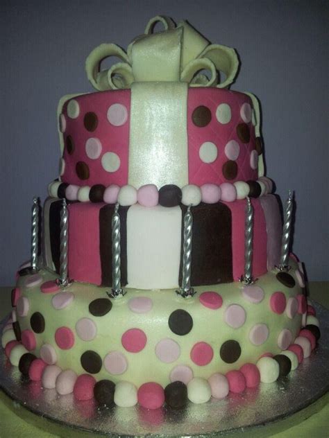 Chocolate And Pink Polka Dot Birthday Cake CakeCentral Com