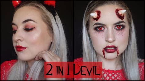 2 In 1 Glamgore Devil 👹 Easysfx Halloween Makeup Tutorial 2017