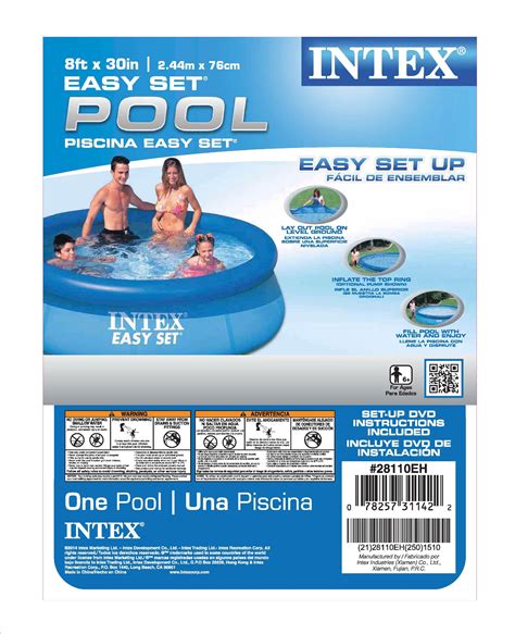 Intex 8 X 30 Easy Set Inflatable Above Ground Swimming Pool 28110e