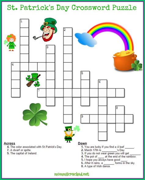 We hope you enjoy your crossword puzzle that you have selected! Free Printable St. Patrick's Day Coloring Pages