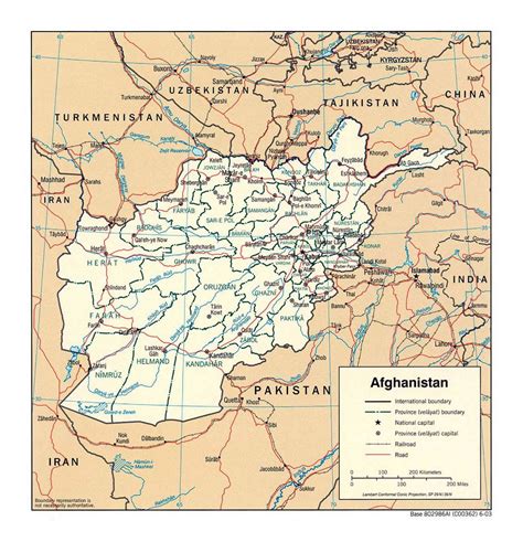Detailed Political And Administrative Map Of Afghanistan 2003