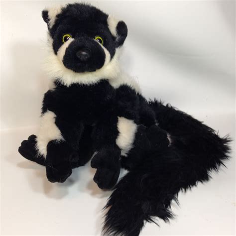 Wild Lemur Plush Black White Sifaka Stuffed Animal Cuddle Toy 24 Long