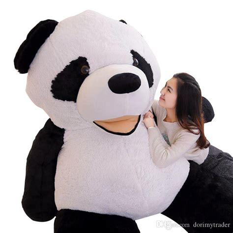 Dorimytrader Jumbo Cartoon Panda Panda Stuffed Toy Giant Smiling Panda