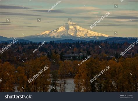 Mt hood view from portland. View Of Mt. Hood From Portland, Oregon Stock Photo ...