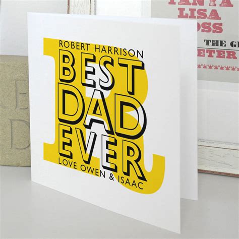 Best Dad Ever Personalised Card By Letterfest