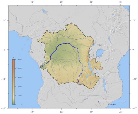 Congo Bassin Hydrographique Carte PopulationData Net
