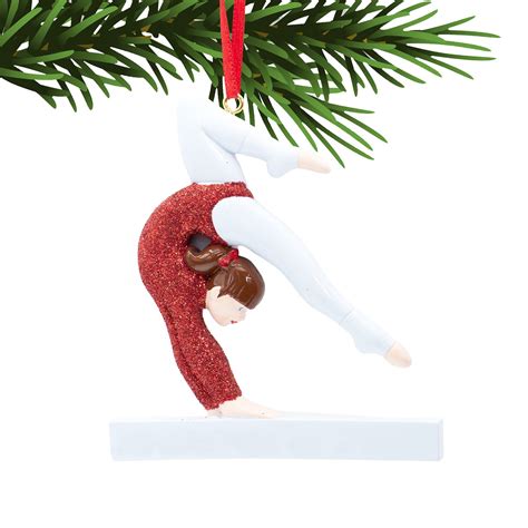 Girl Gymnastics Ornament Personalized Gymnast Christmas Etsy