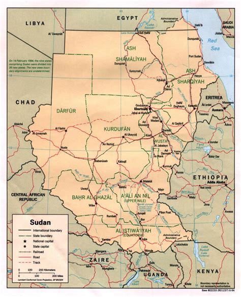 Large Detailed Political And Administrative Map Of Sudan With Relief E
