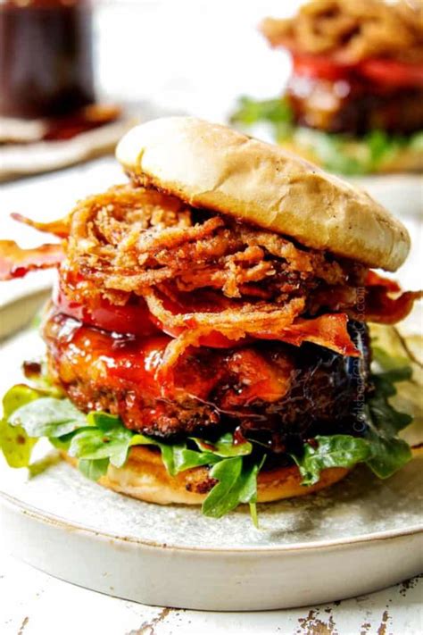 Bbq Burgers With Bacon And Crispy Onion Strings Make Ahead And Freezer