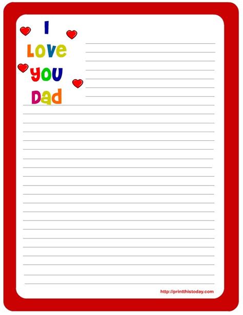 Printable Fathers Day Poems Letter Pad Note Pad Stationery Free