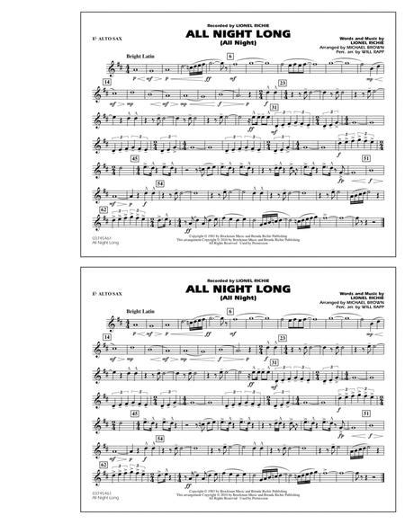 All Night Long All Night Eb Alto Sax By Lionel Richie Digital Sheet Music For Individual