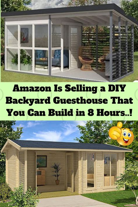 The tiny house by allwood is described as an ideal home office or guest house. Amazon Is Selling a DIY Backyard Guesthouse That You Can Build in 8 Hours | Diy backyard ...