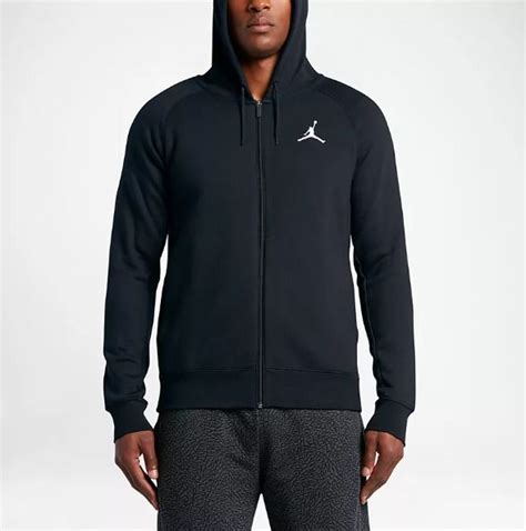 Nike Air Jordan Flight Mens Full Zip Hoodie Black Size S Sweatshirt