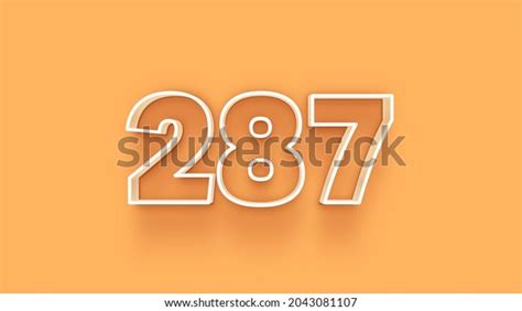 Yellow 3d Number 287 Isolated On Stock Illustration 2043081107