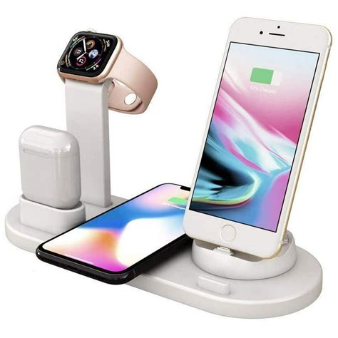 Xelparuc 4 In 1 Charger Stand Wireless Charging Station For Multiple