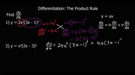 Differentiation The Product Rule Youtube