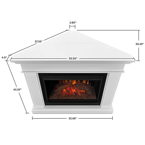 Real Flame Kennedy Grand Corner Electric Fireplace In White 8050e W