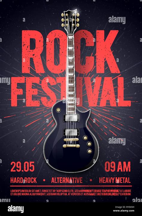 Vector Illustration Rock Festival Concert Party Flyer Or Poster Design