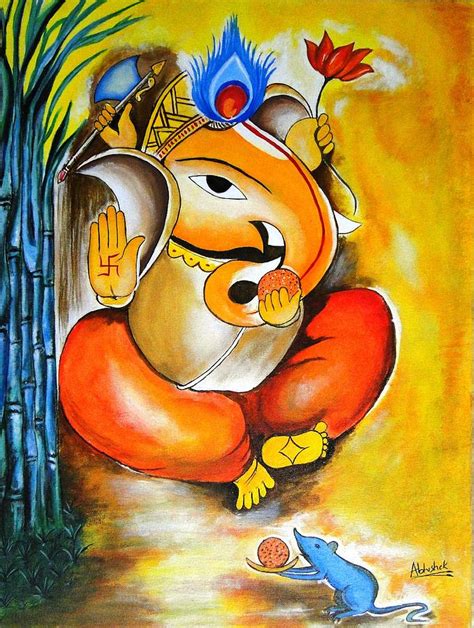 Lord Ganesh Painting By Abhishek Purohit