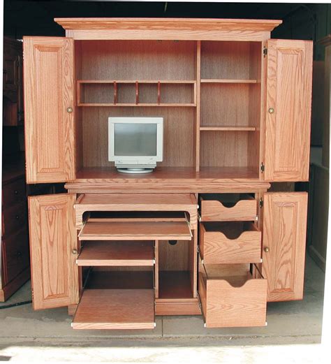 Corner computer armoires take up less room and fit nicely in any room to conserve space. Pin on Woodworking