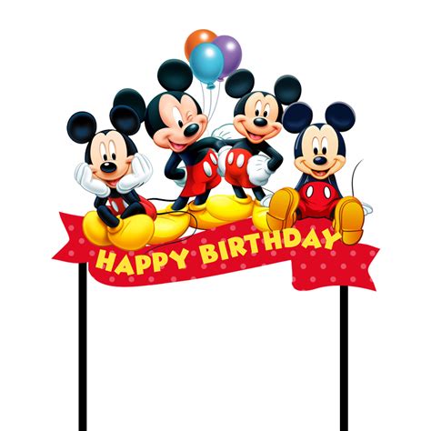 Banners And Signs Party Supplies Custom Name And Age Cake Topper Diy Mickey