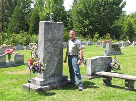A Man Standing In Front Of A Grave