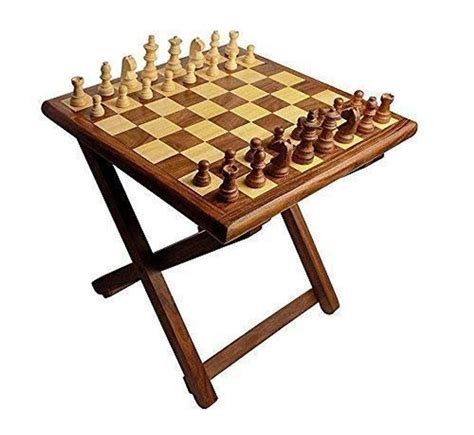 Wooden Folding Chess Table 12 Inch Chess Pieces Folding Game Etsy
