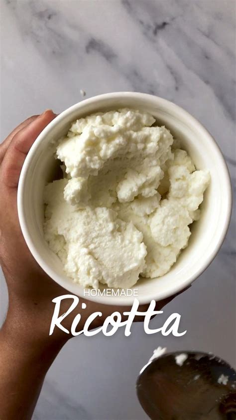 Easy Homemade Ricotta Recipe Just 3 Ingredients In 2022 Homemade