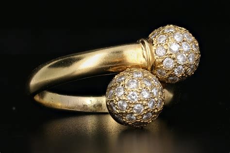 18k Yellow Gold 75 Ctw Diamond Ball Ring — Queen May