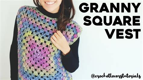 How To Crochet Granny Square Sweater Vest Easy Slipover Step By Step Crochet Tutorial Youtube