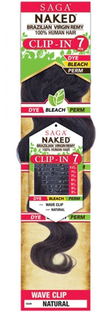Saga Naked Brazilian Virgin Remy 100 Human Hair Clip In 7PCS WAVE CLIP