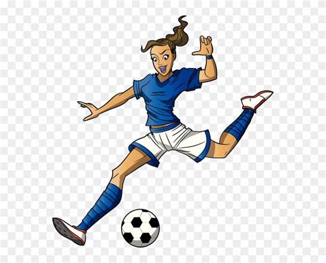 Football Player Cartoon Girl Clip Art Cartoon Girl Soccer Player Kicking Ball Free