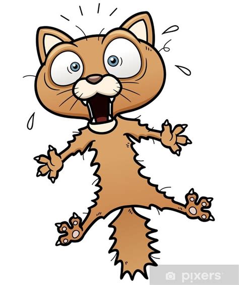Fotomural Ilustración vectorial de dibujos animados del gato asustado ...