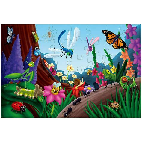 48 Piece Jumbo Floor Puzzles For Kids Age 3 6 Garden Bugs And Insects